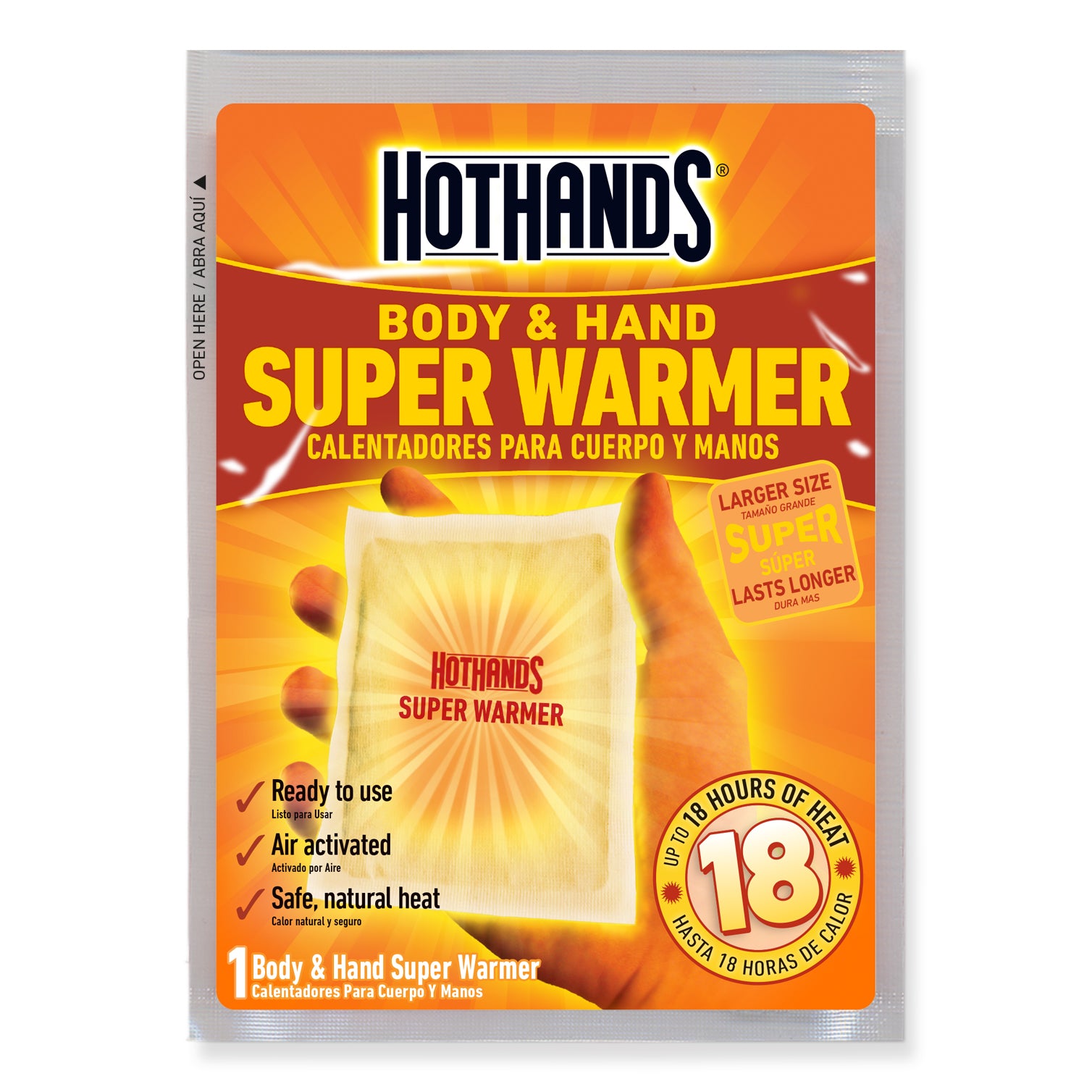 HotHands Body and Hand Super Warmer | HotHands Direct - Hot Hands hand warmers 18 hours, Hot Hands hand and body warmers, extra large hand warmers